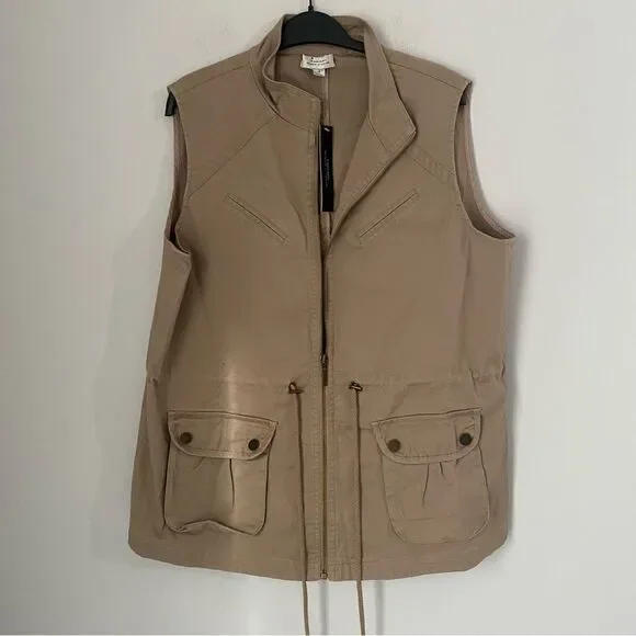 TAHARI BY ASL Womens Brown Solid 8968 Zip Vest Jacket 16 - Picture 1 of 3